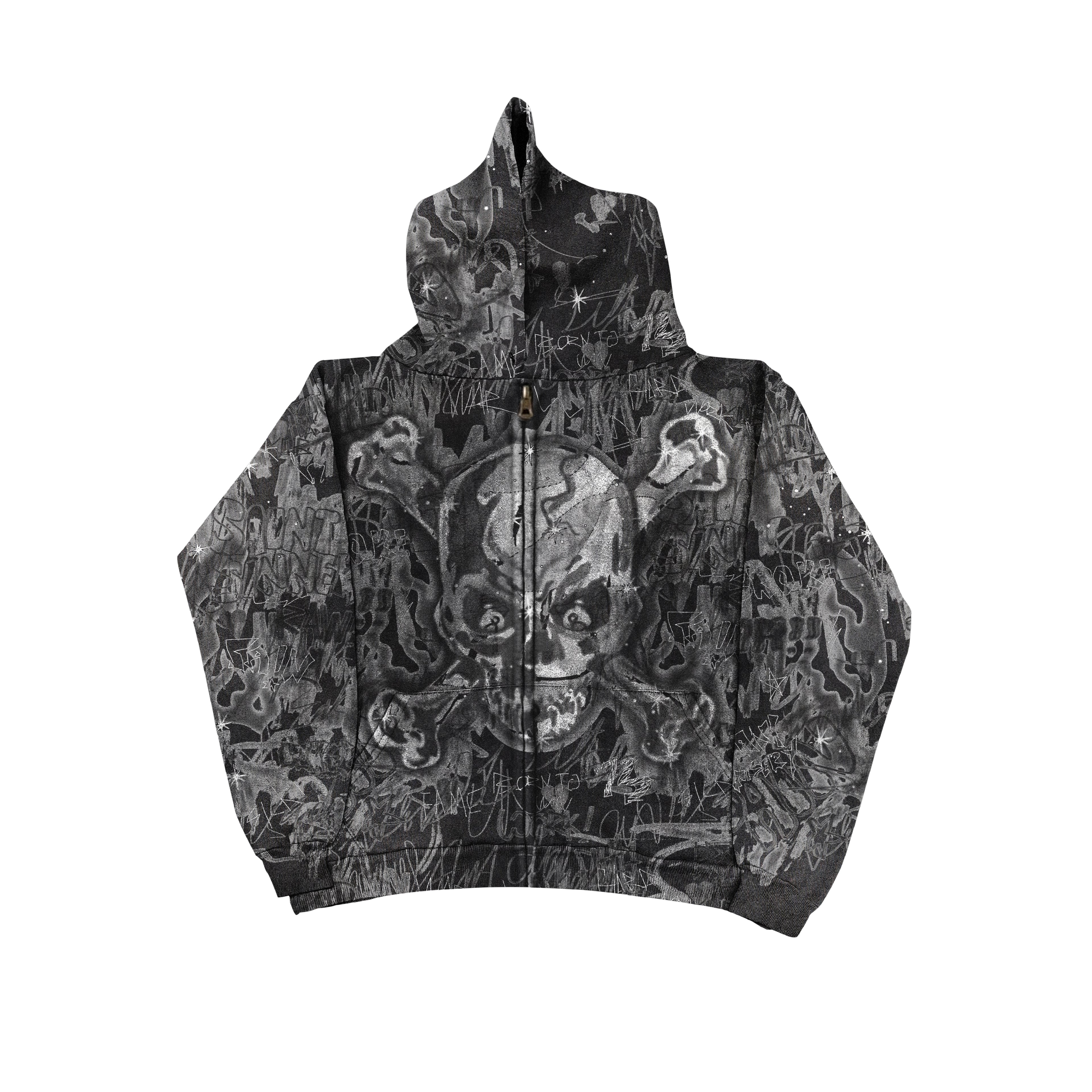 SAINT LUKA RHINESTONE SKULL ZIP UP