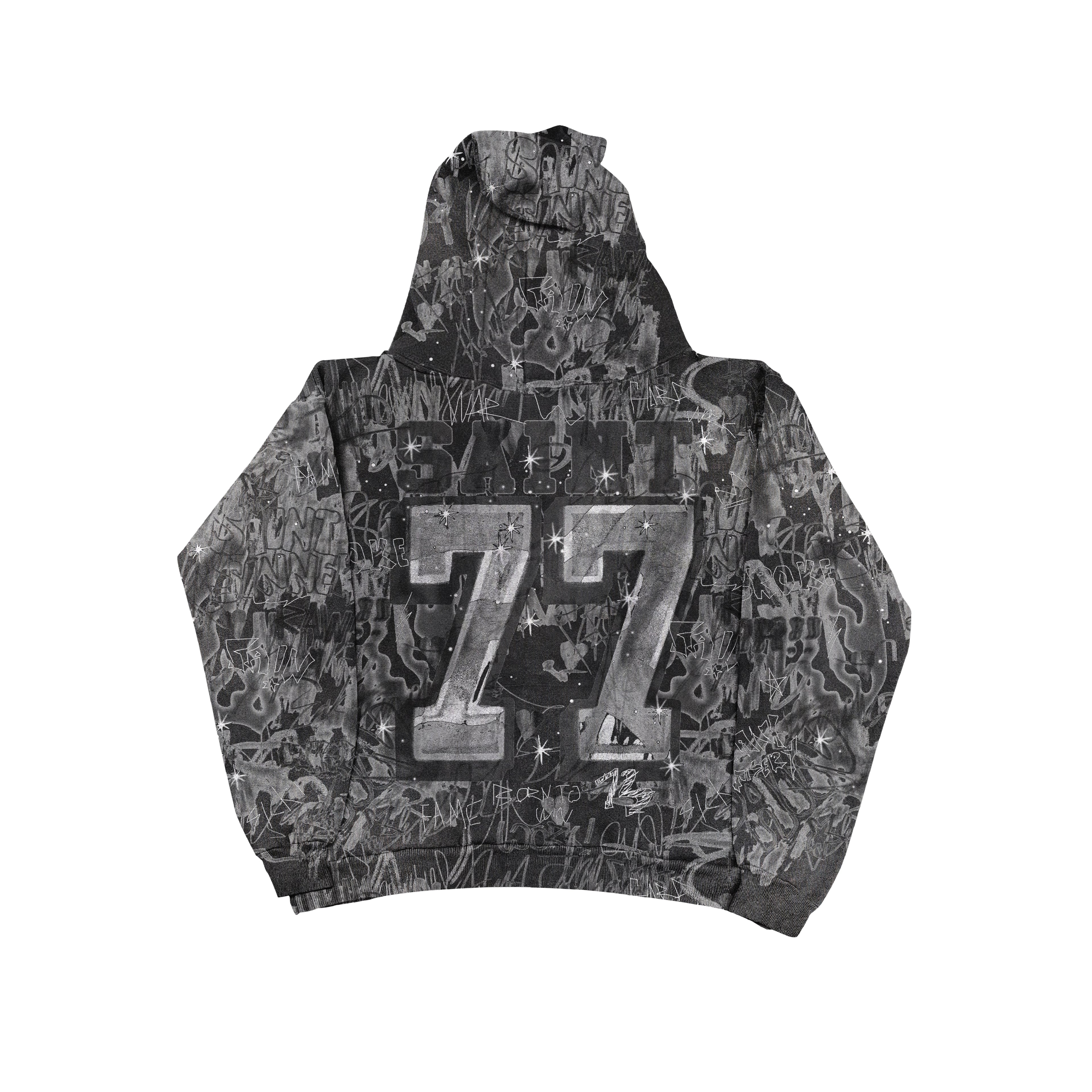 SAINT LUKA RHINESTONE SKULL ZIP UP