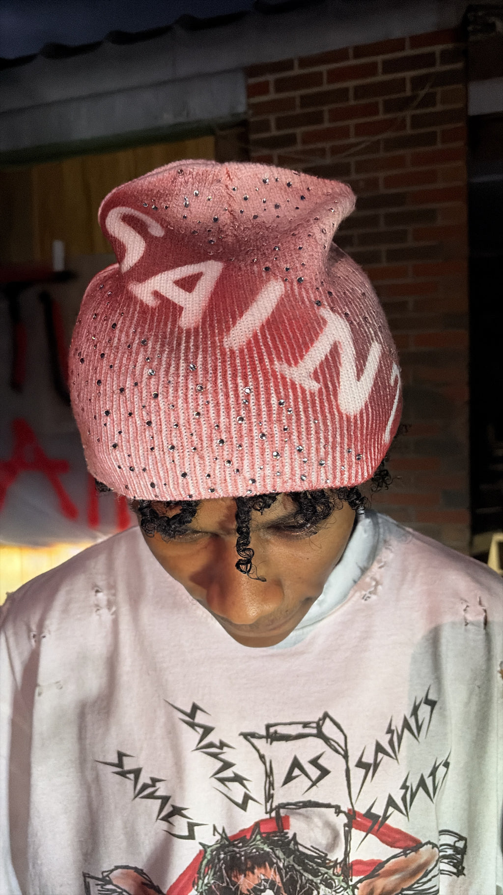 SAINT-ASND RHINESTONE BEANIES